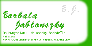 borbala jablonszky business card